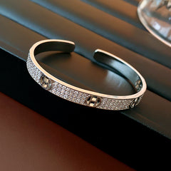 Zircon H Letter Open Bangle