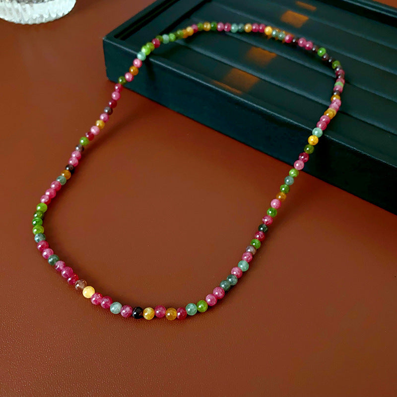 Baroque freshwater pearl colorful bead necklace and bracelet set – light luxury elegant women’s jewelry