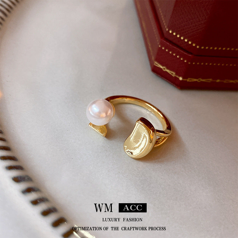 Baroque Pearl Tulip Open Ring – Korean Sweet Chic Series