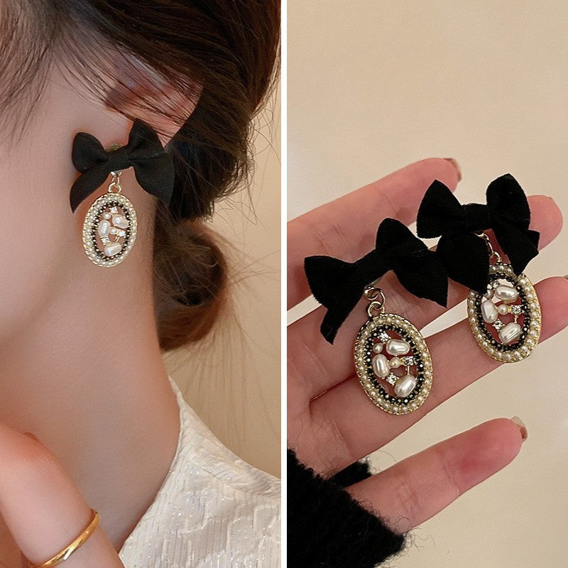 Camellia & Bow Earring Collection – Chic Light Luxury Retro Series
