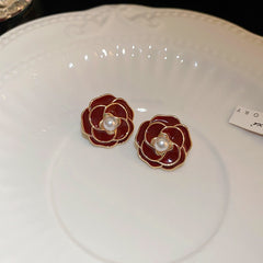 Camellia & Bow Earring Collection – Chic Light Luxury Retro Series