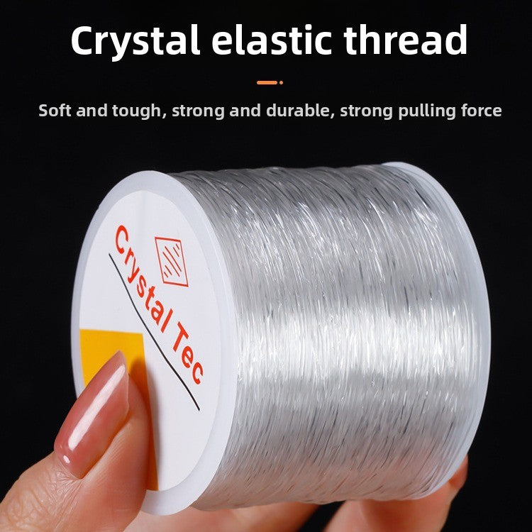 Crystal Elastic Beading Cord – Clear Stretch Jewelry String (0.5–1.5 mm, 5–120 m)