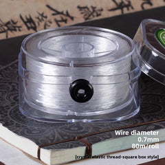 Crystal Elastic Beading Cord – Clear Stretch Jewelry String (0.5–1.5 mm, 5–120 m)