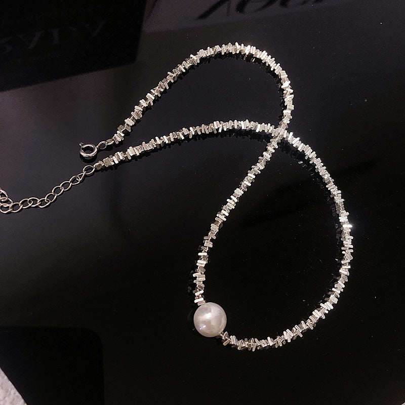 Artificial Silver Fragment Pearl Choker