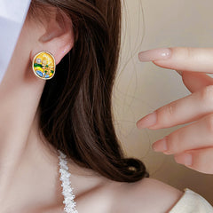Sunlit Meadow Pearl Enamel Studs