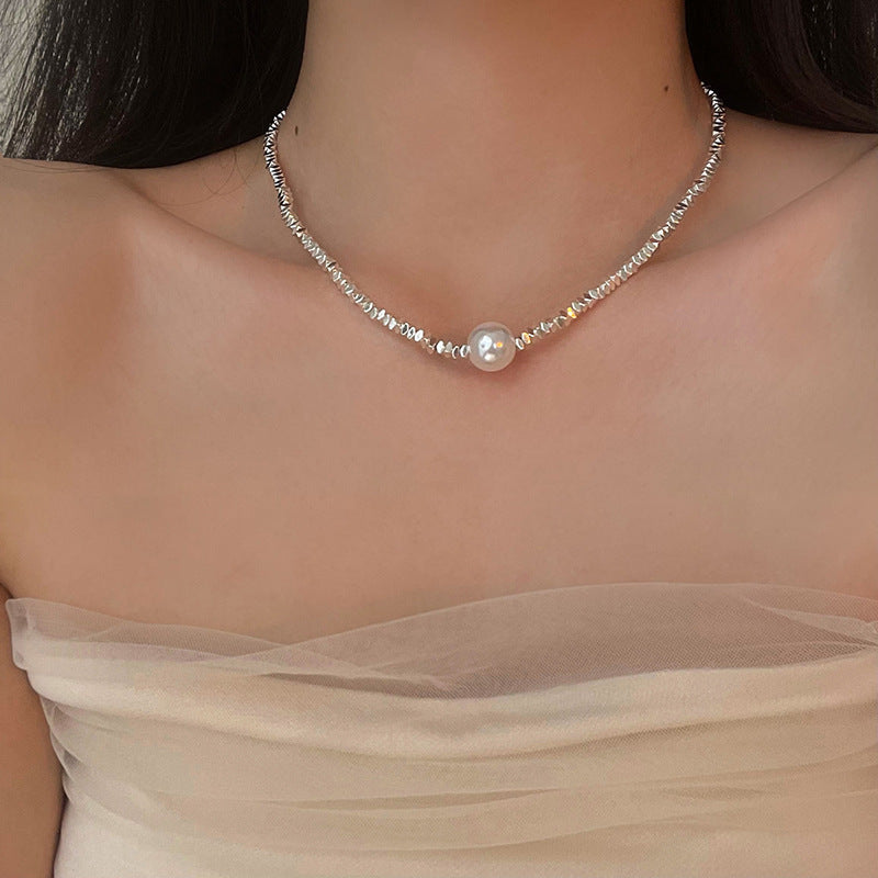 Artificial Silver Fragment Pearl Choker