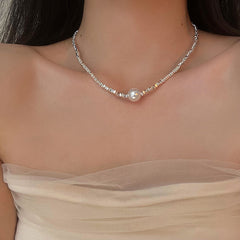 Artificial Silver Fragment Pearl Choker