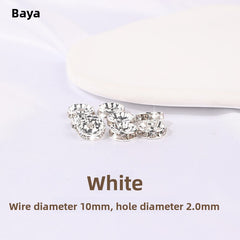 925 Silver Running Rings & Rhinestone Rondelle Spacers