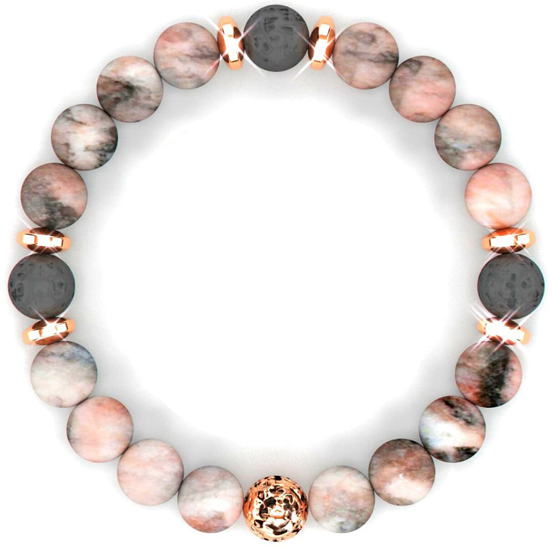 Blush Serenity — Rose Gold Lava Diffuser Bracelet