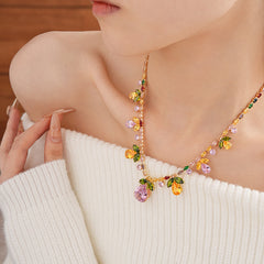 Celestial Leaf Zircon Drop Necklace Set