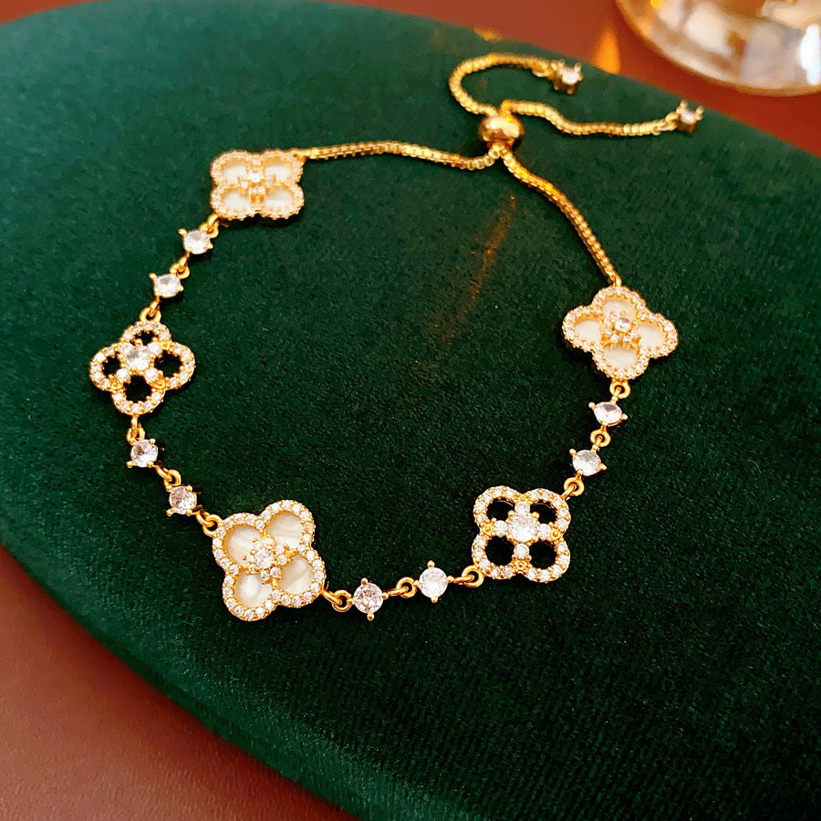Vintage Geometric Zircon Bracelet Series – Minimalist Chic Elegance