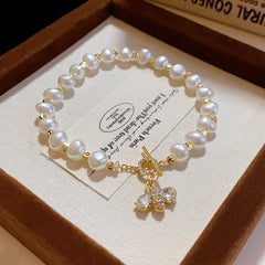 Baroque Freshwater Pearl & Crystal Bracelet Collection – Korean Chic Light Luxury