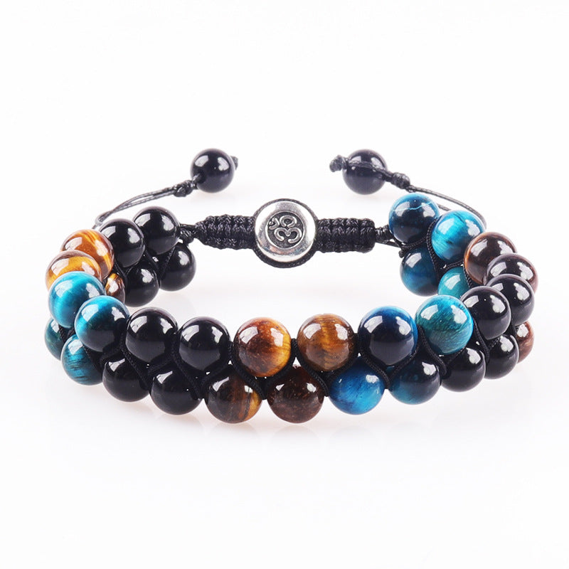 MagnetAura Duo · Tiger Eye & Agate Power Bracelet
