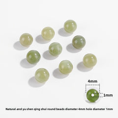 Hetian jade round beads, snowy white/pale celadon, polished, assorted 4–10 mm — Snowfield Whisper.