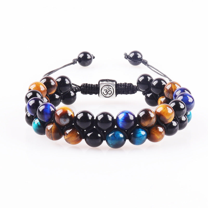 MagnetAura Duo · Tiger Eye & Agate Power Bracelet
