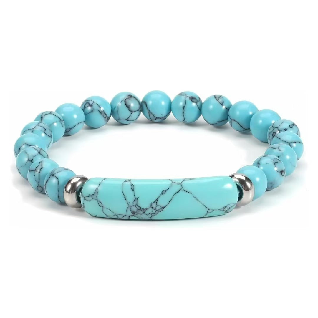 Forever Grandma · Natural Stone Love Bar Bracelet
