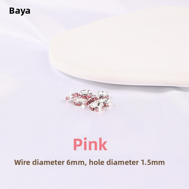 925 Silver Running Rings & Rhinestone Rondelle Spacers