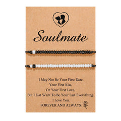 MorseBond Duo — Black & White Love Bracelets