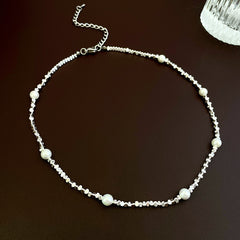 Artificial Silver Fragment Pearl Choker