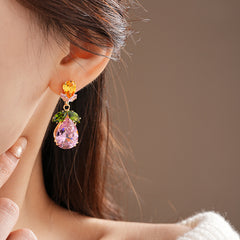 Celestial Leaf Zircon Drop Necklace Set