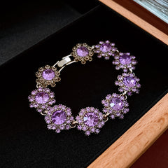 Crystal Bloom Vintage Bracelet Series – Elegant Retro Style