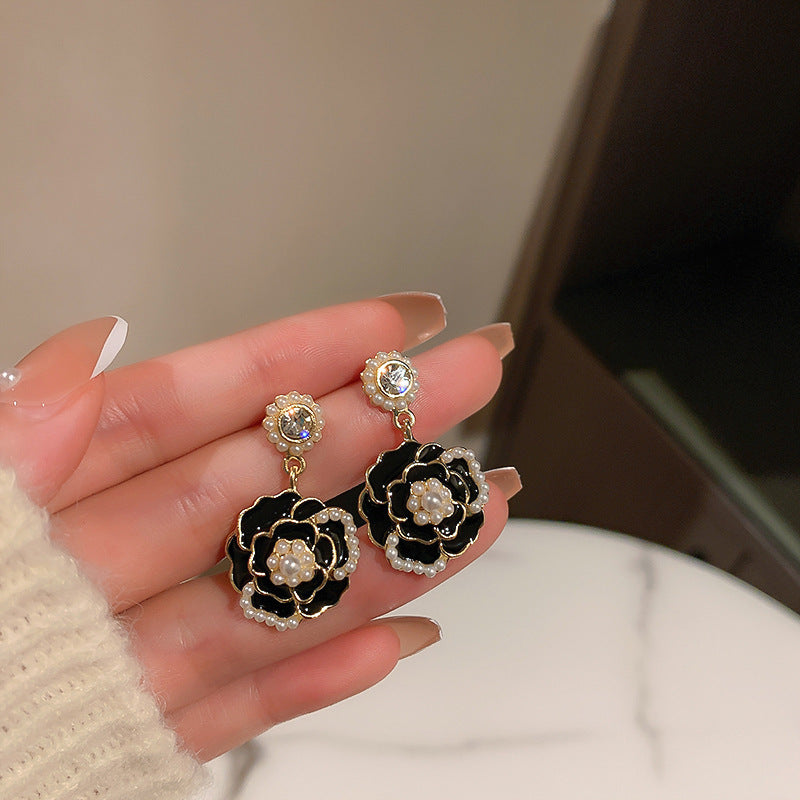 Stud earrings collection with enamel/stone cabochons, crystal accents and gold-tone settings — 43 variants — Eternal Heart Gem Earrings Collection.