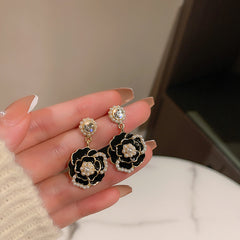 Stud earrings collection with enamel/stone cabochons, crystal accents and gold-tone settings — 43 variants — Eternal Heart Gem Earrings Collection.