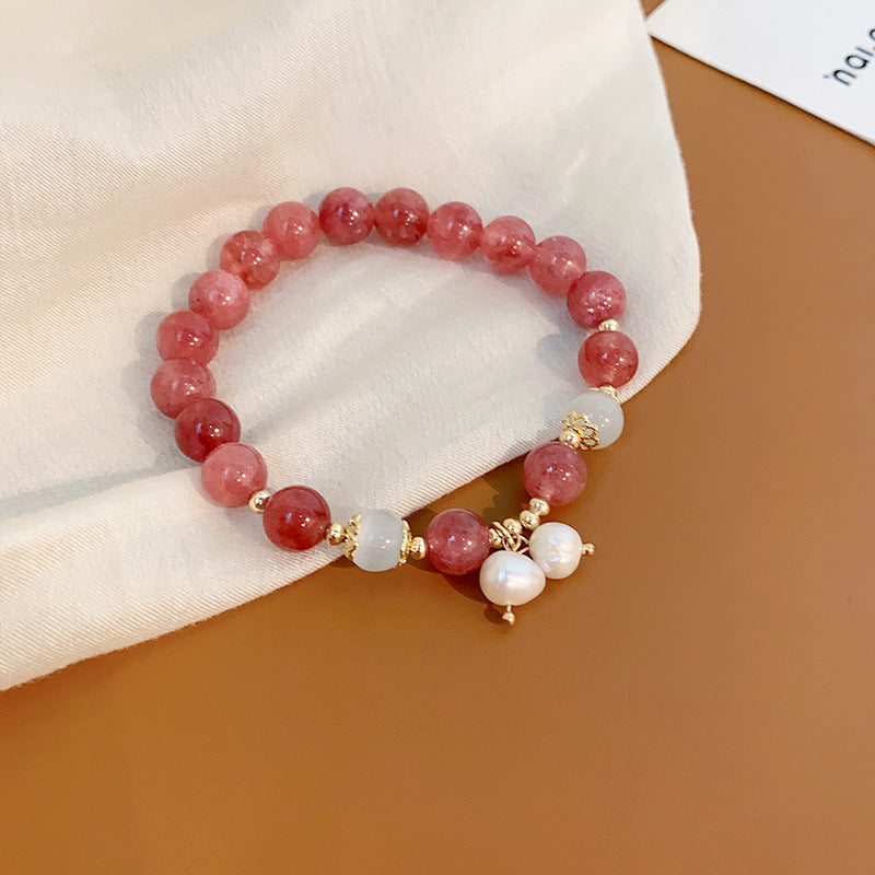 Oriental white and yellow crystal bead bracelet retro chic style
