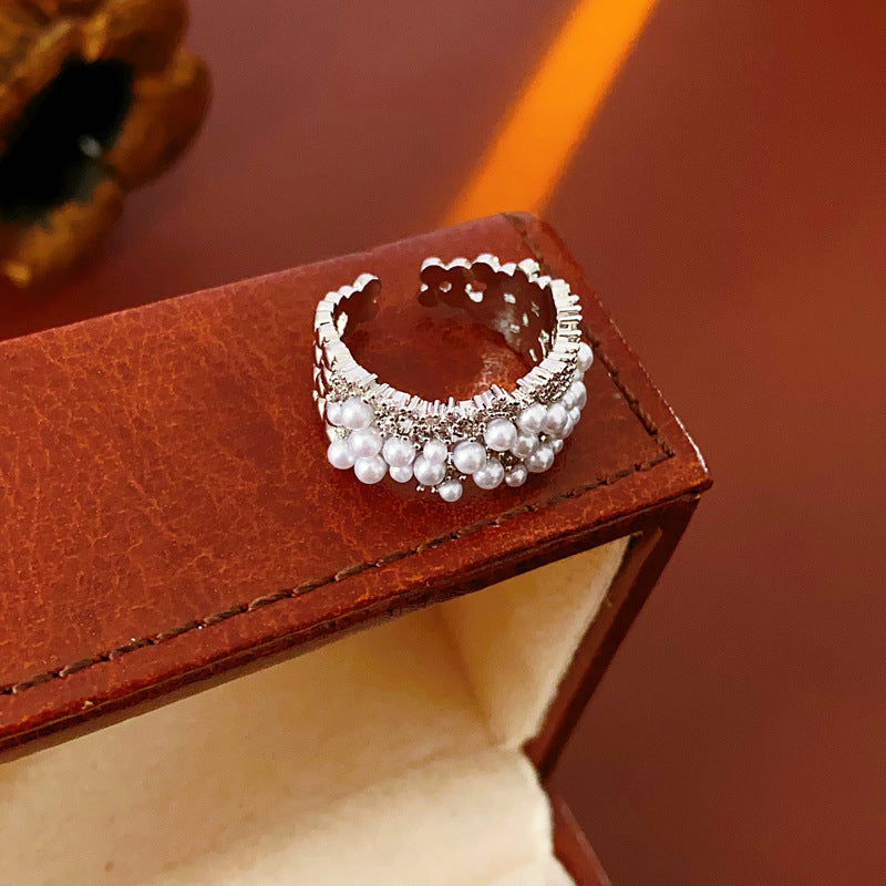 Vintage Open Ring Series – copper adjustable rings with floral, geometric, enamel, and zircon designs in retro chic style
