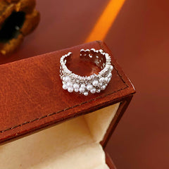 Vintage Open Ring Series – copper adjustable rings with floral, geometric, enamel, and zircon designs in retro chic style

