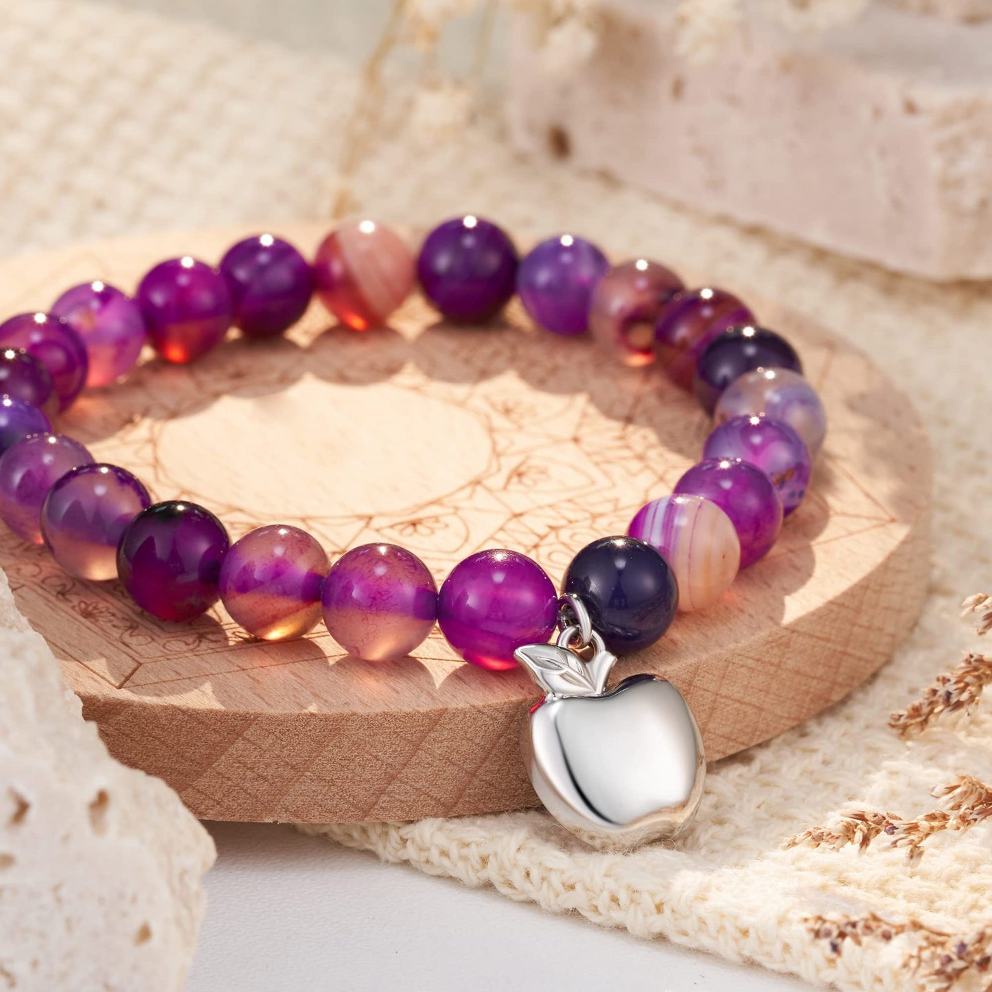 Heaven in My Heart · Amethyst Memorial Charm Bracelets