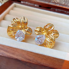 Camellia & Bow Earring Collection – Chic Light Luxury Retro Series