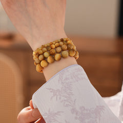 Golden Tiger Eye Bead Bracelet – natural polished stone beads on wrist