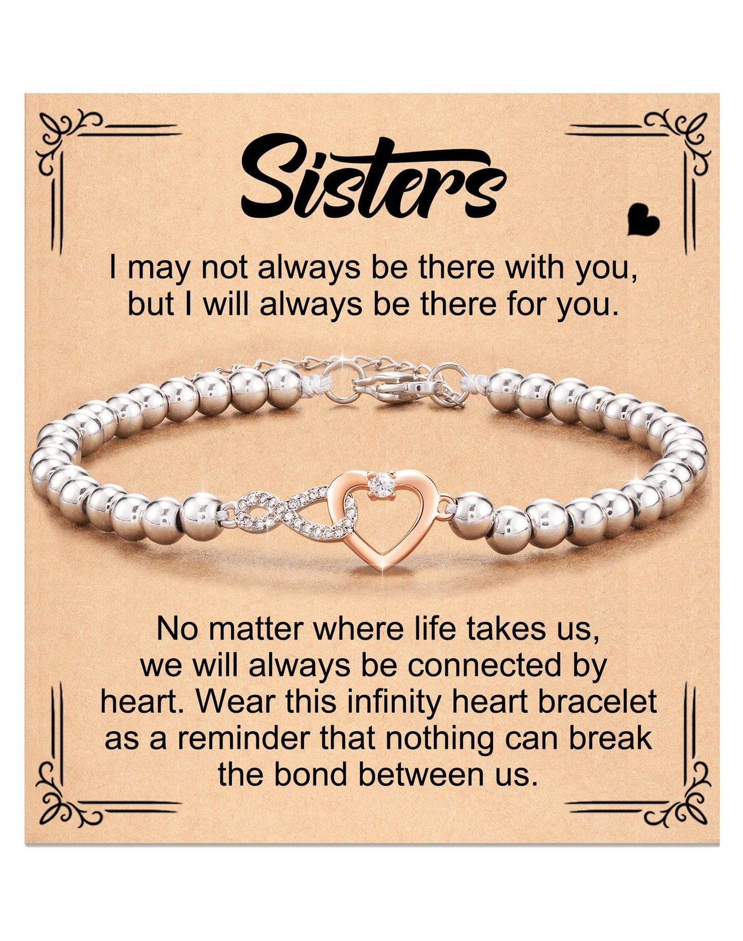 Bonded Hearts Message Card Bracelets