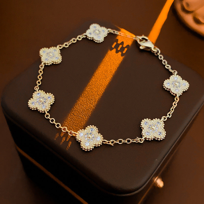 Vintage Geometric Zircon Bracelet Series – Minimalist Chic Elegance