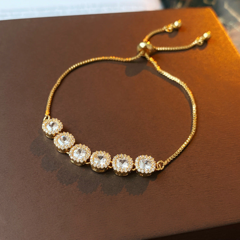 Vintage Geometric Zircon Bracelet Series – Minimalist Chic Elegance