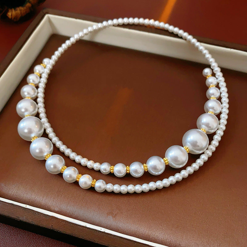 Irregular Cross Pearl Choker – French Light Luxury Fashion Necklace for Women