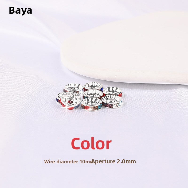 925 Silver Running Rings & Rhinestone Rondelle Spacers