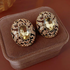 Vintage Oval Tassel Earrings – Light Luxury Court Style Jewelry by Glazenya