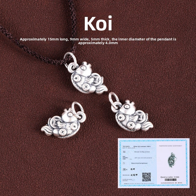 Relic Gleam 999 silver pendant, oxidized vintage finish