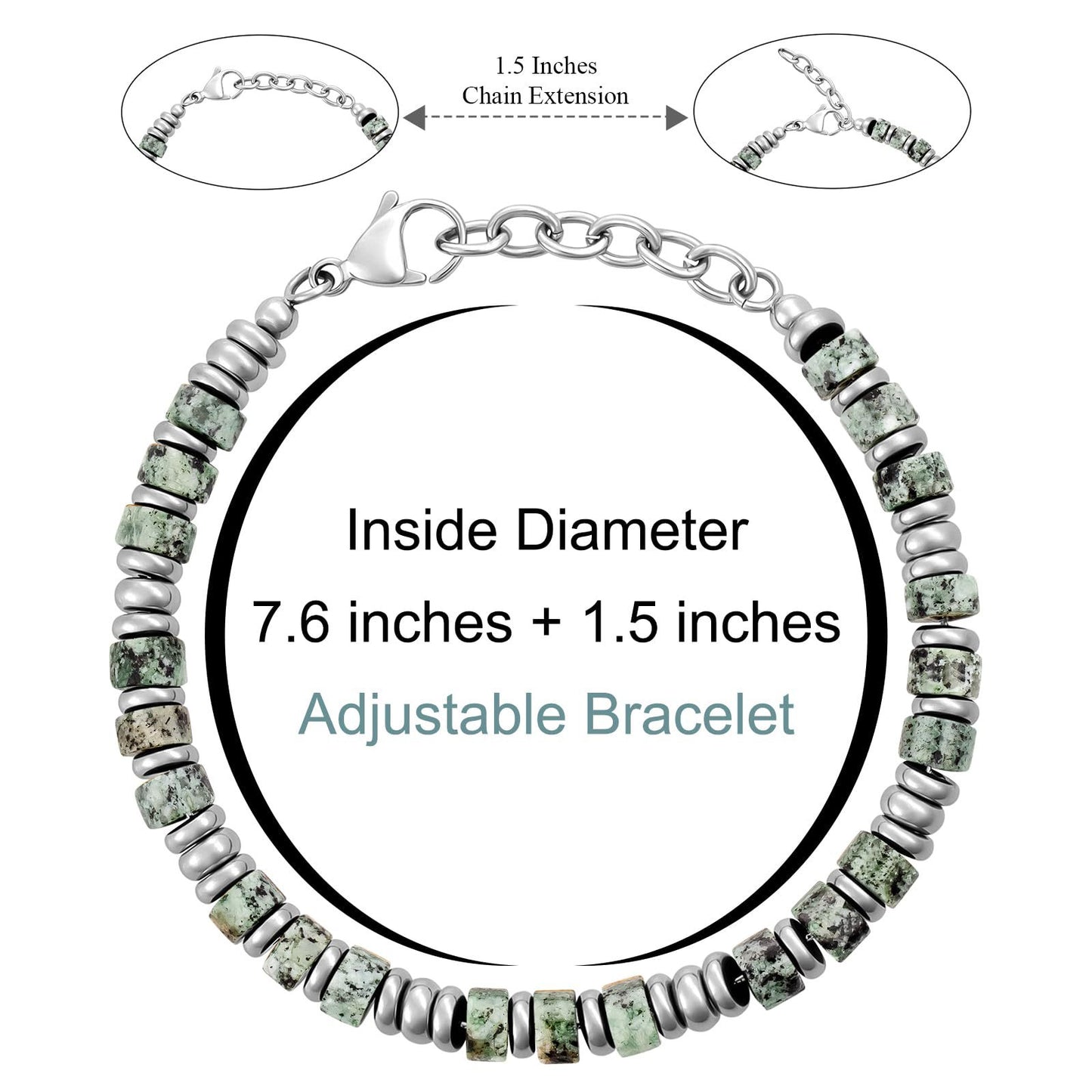 Boho Drift · Natural Stone Disc Chain Bracelets