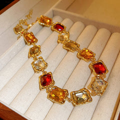Gothic revival vintage necklace – exaggerated European light luxury statement jewelry with rhinestone and alloy designs