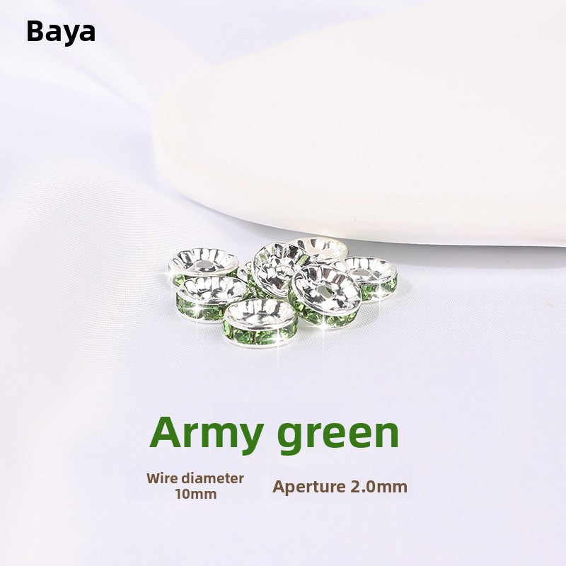 925 Silver Running Rings & Rhinestone Rondelle Spacers