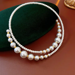 Irregular Cross Pearl Choker – French Light Luxury Fashion Necklace for Women