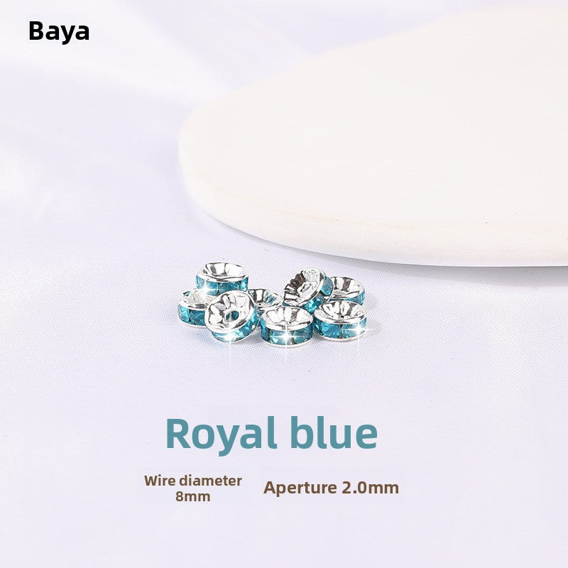 925 Silver Running Rings & Rhinestone Rondelle Spacers