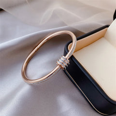 Dazzling Zircon Letter Bangle – Trendy Cold Chic Jewelry