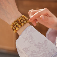Golden Tiger Eye Bead Bracelet – natural polished stone beads on wrist