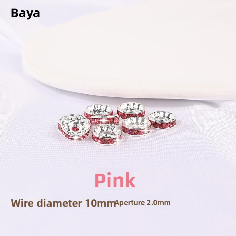 925 Silver Running Rings & Rhinestone Rondelle Spacers