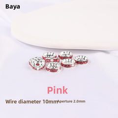 925 Silver Running Rings & Rhinestone Rondelle Spacers