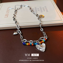 Versatile Minimalist Titanium Steel Pearl Pendant Necklace